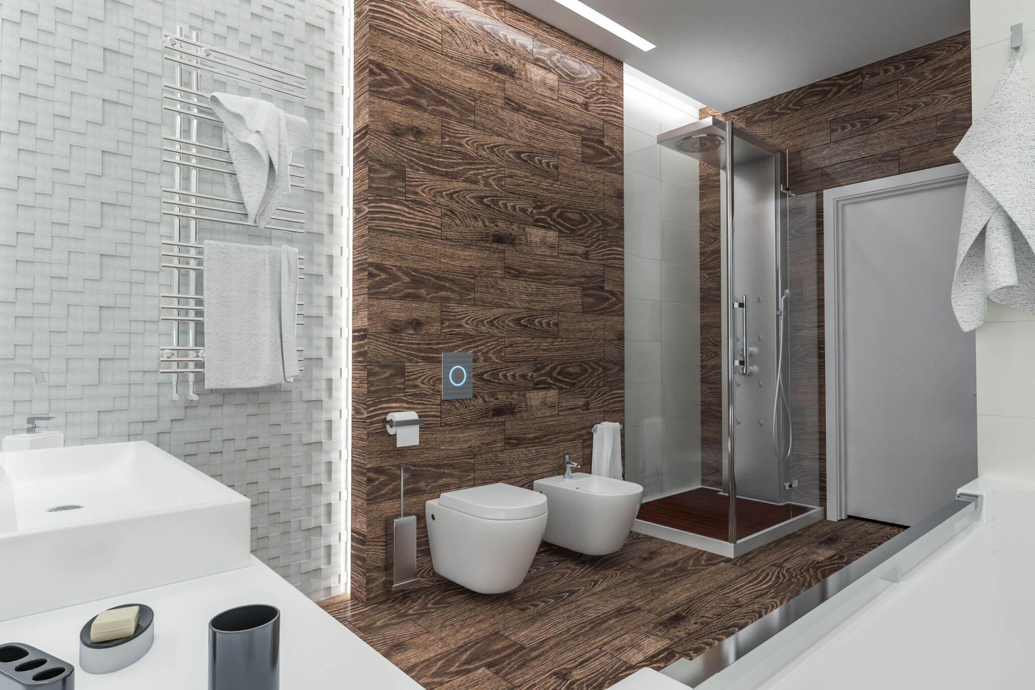 43578209 - modern design of a bathroom with shower